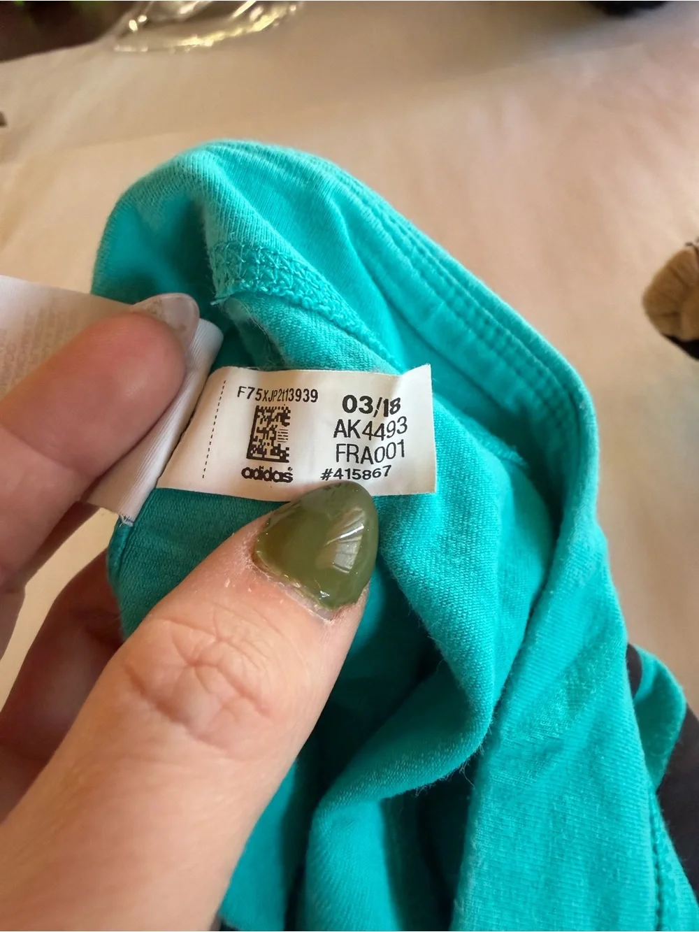 Adidas Girls Leggings XL 16 Teal Black Logo Athletic Activewear Pants Cotton